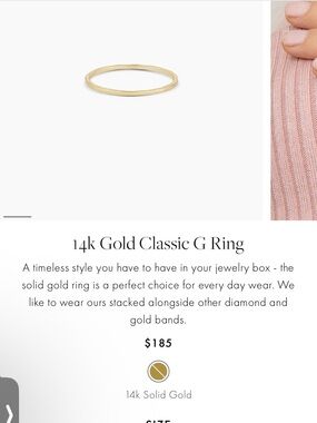 Gorjana 14k Solid Gold Slim Band - Gold